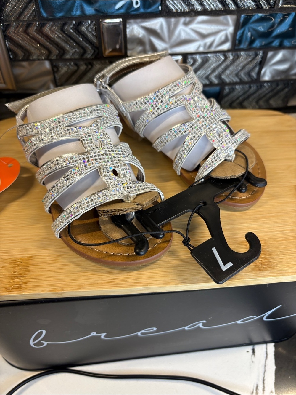wonder nation White Rhinestone Strappy Gladiator Sandals - Women